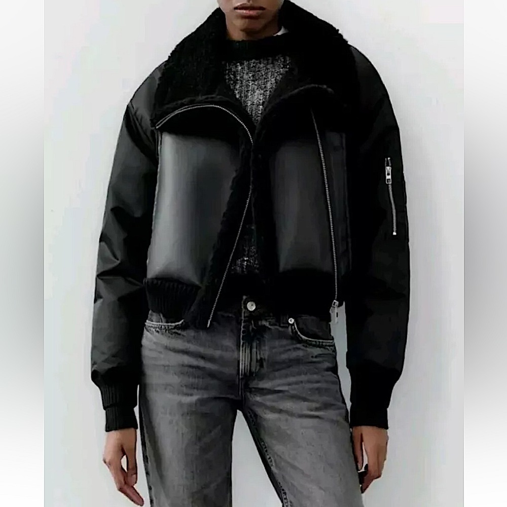 NWT ZARA CONTRAST DOUBLE-FACED JACKET SIZE XS